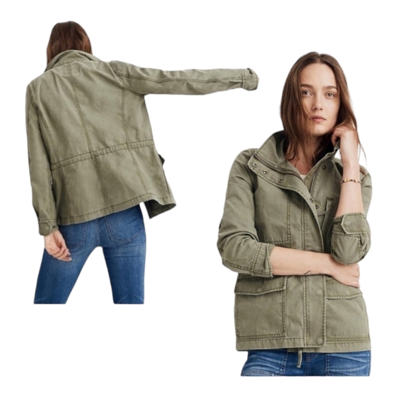 Madewell Passage Jacket surplus military-inspired field jacket khaki green coat - Picture 16 of 16